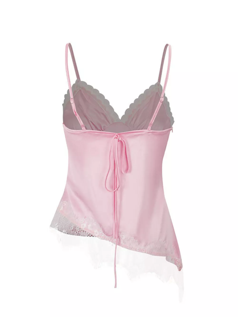 Lace Trimmed Satin Cami, image 3