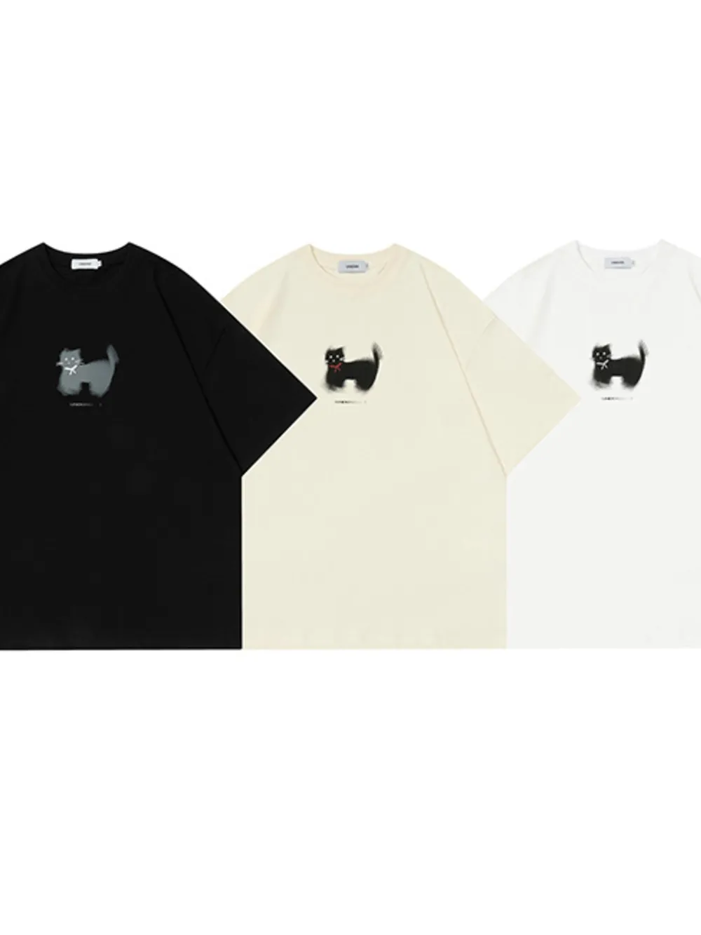 Men's Cat Graphic Round Neck Short Sleeve T-Shirt, image 4