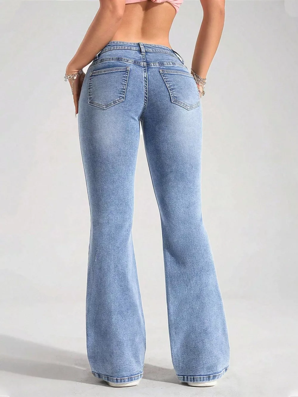 Washed Flare Leg Jeans, image 4