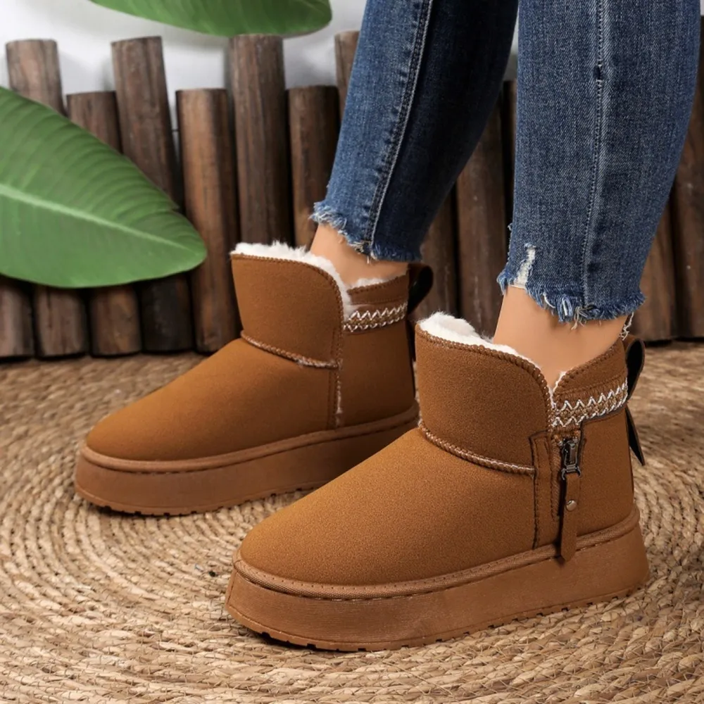 Suede Ankle Boots with Decorative Strap, image 3