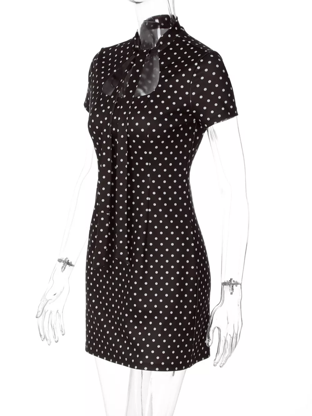 Polka Dot Cut-Out Front Mini Dress, image 13