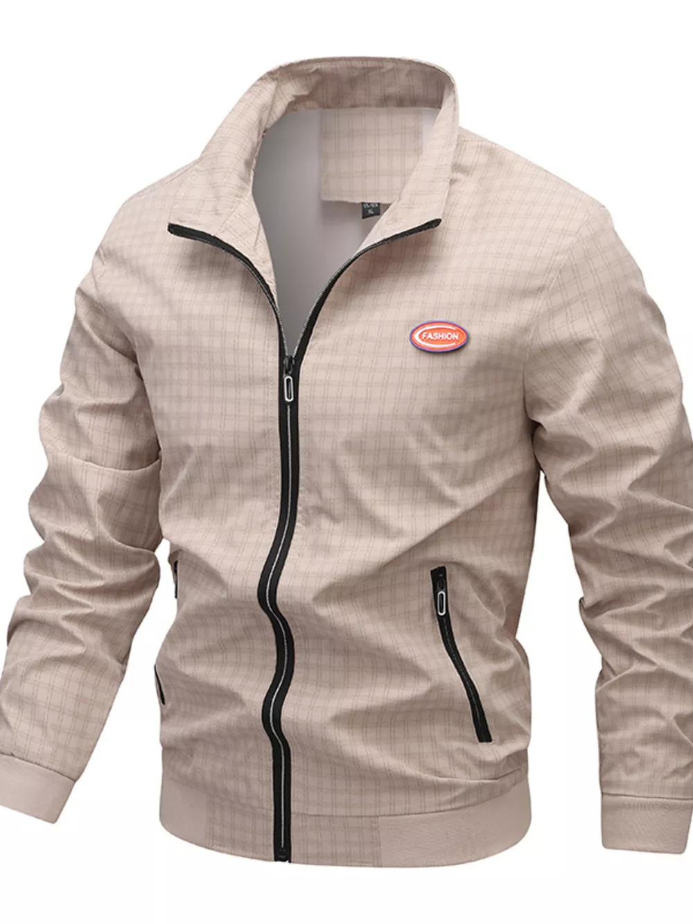 Men's Plus Size Plaid Lightweight Zip-Up Jacket, image 4