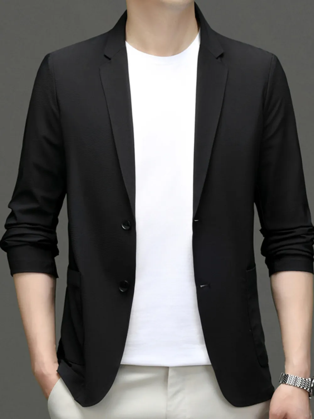 Men's Button Up Long Sleeve Blazer