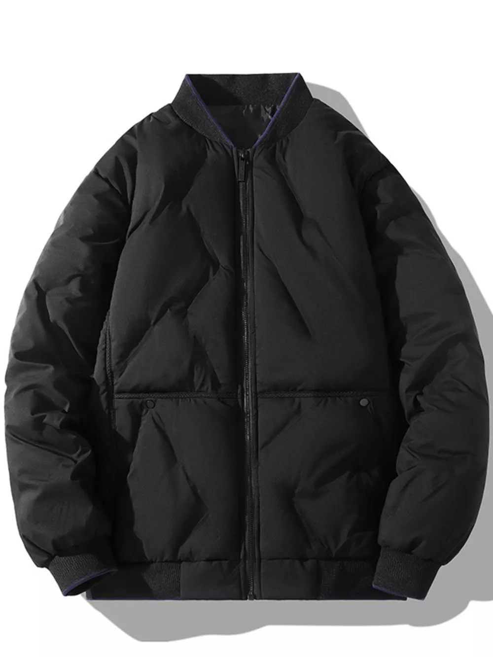 Men's Plus Size Padded Zip Up Bomber Jacket, image 2