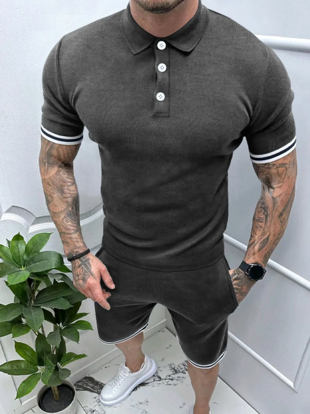 Men's Short Sleeve Polo and Shorts Set, image 6