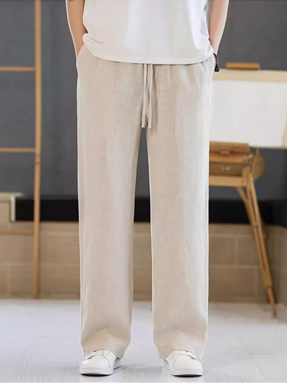 Men's Plus Size Casual Drawstring Pants, image 4