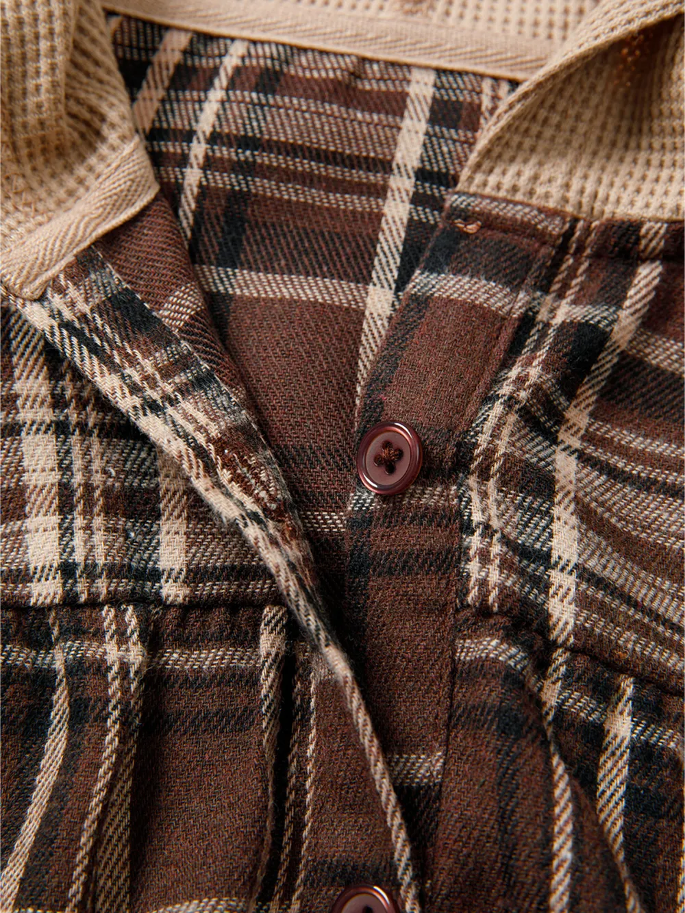 Plaid Patchwork Long Sleeve Hooded Top, image 6