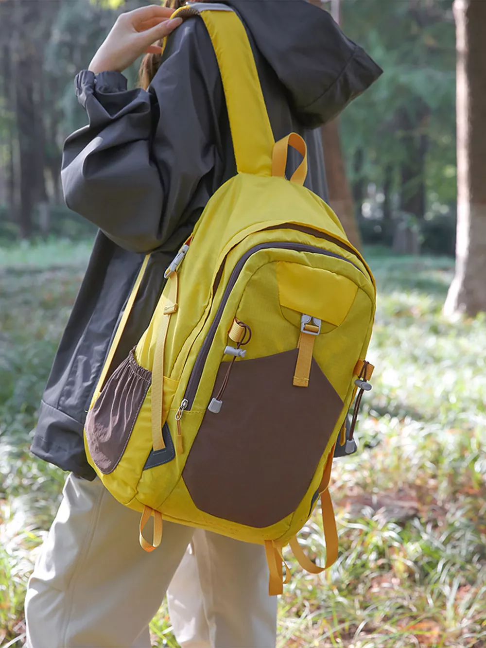 Lightweight Color Block Backpack Bag, image 4