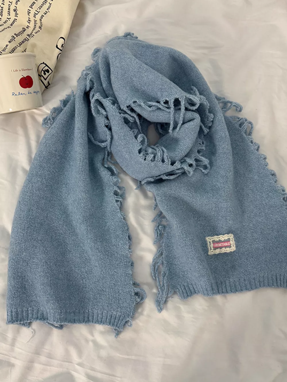 Knitted Fringe Scarf, image 6