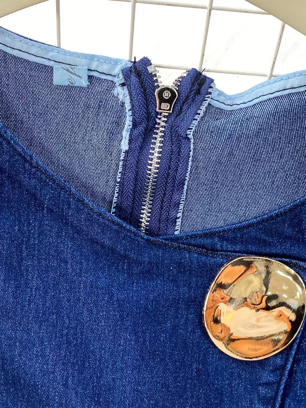 Button Detail Vest and Flare Jeans Denim Set, image 5