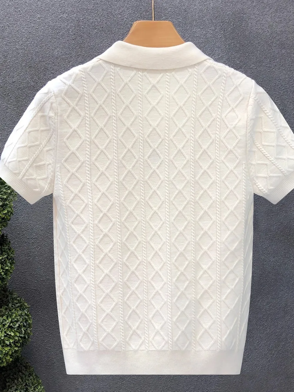 Men's Plus Size Basic style Collared Neck Knit Polo, image 7