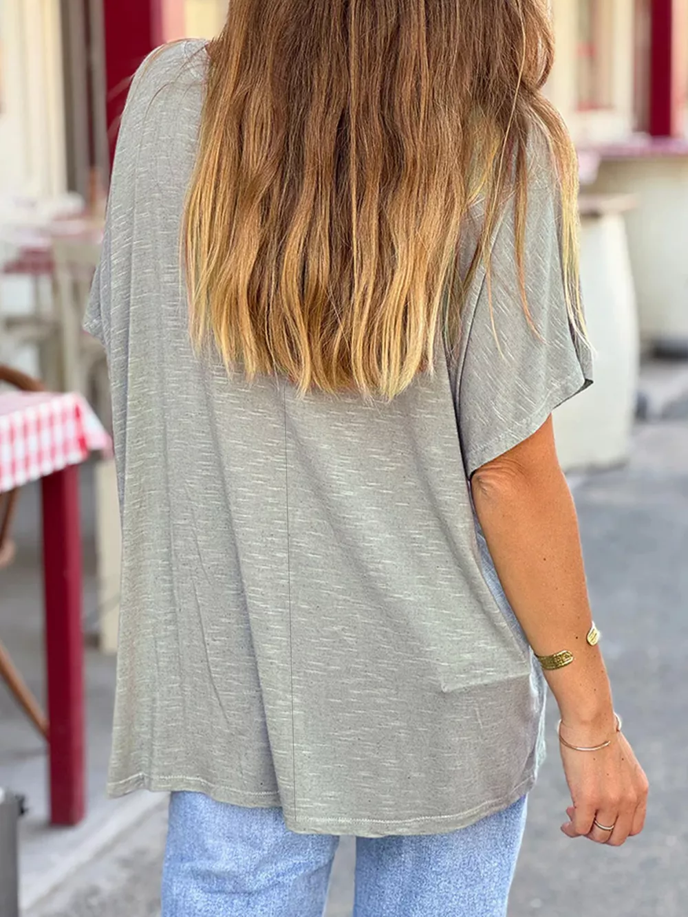 Casual V-Neck Relaxed Fit T-Shirt, image 10