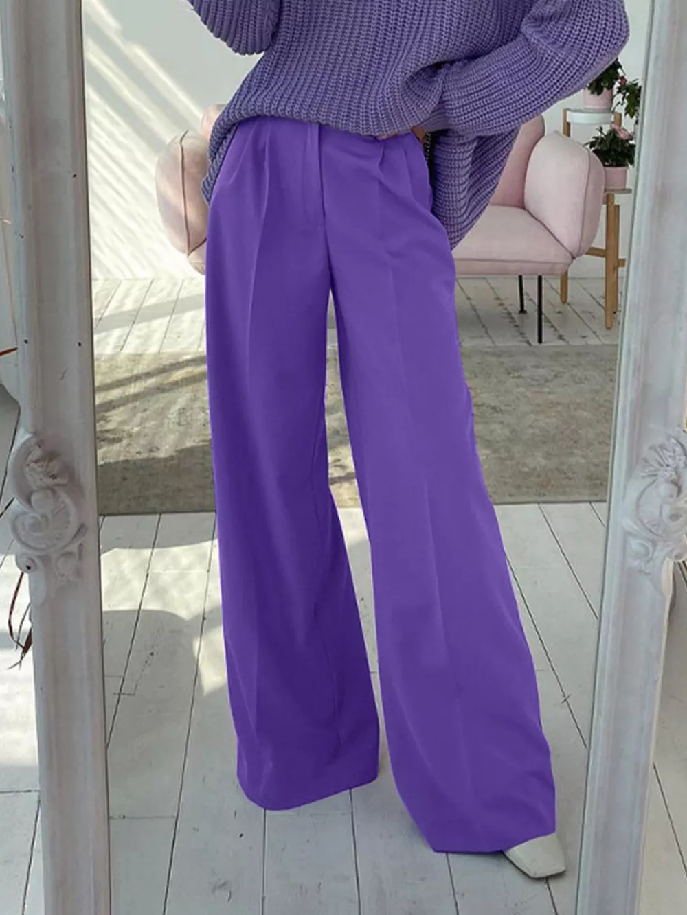 Wide Leg Pleated Pants, image 16