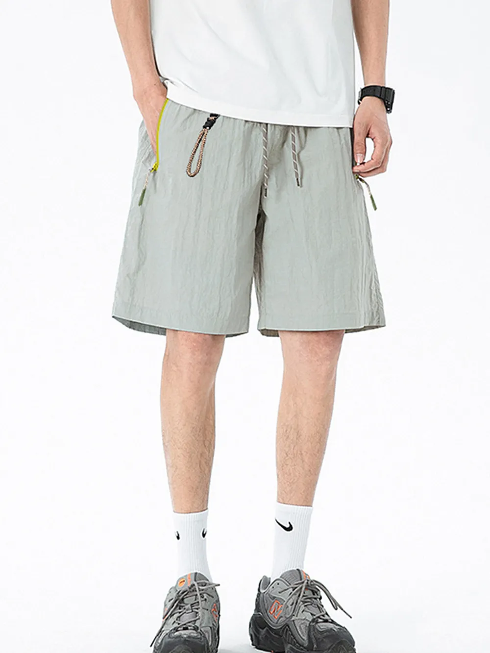 Men's Lightweight Drawstring Shorts with Zipper Pockets, image 14