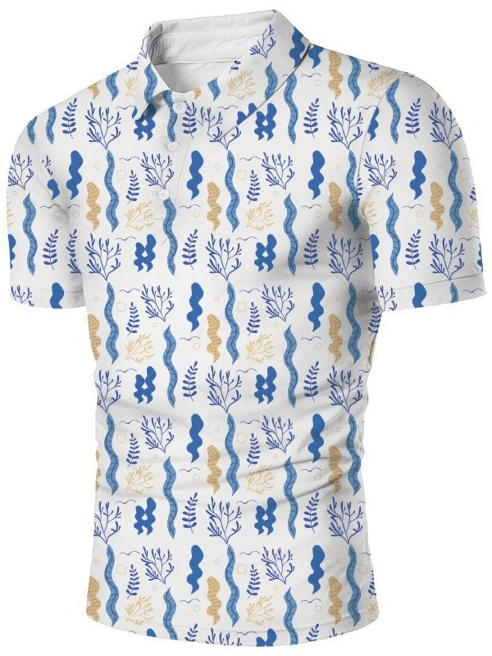 Men's Full Size Short Sleeve Button Detail Polo Plus Size, image 3