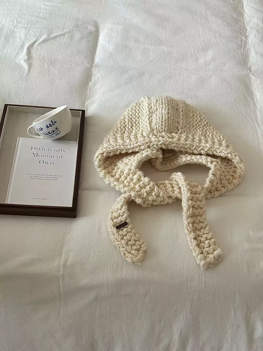 Knitted Earflap Beanie Hat, image 7