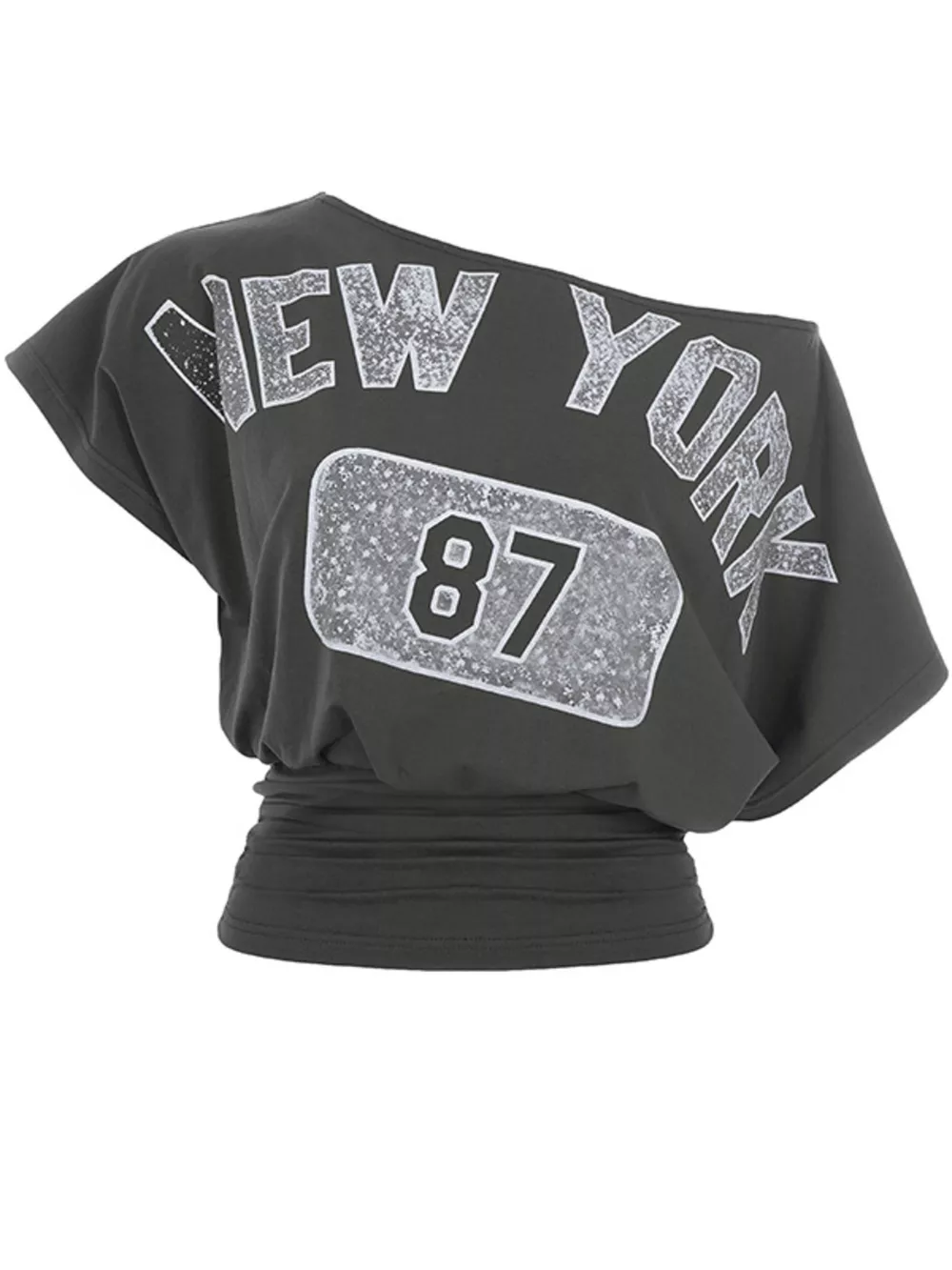 Letter Graphic One Shoulder Top, image 4