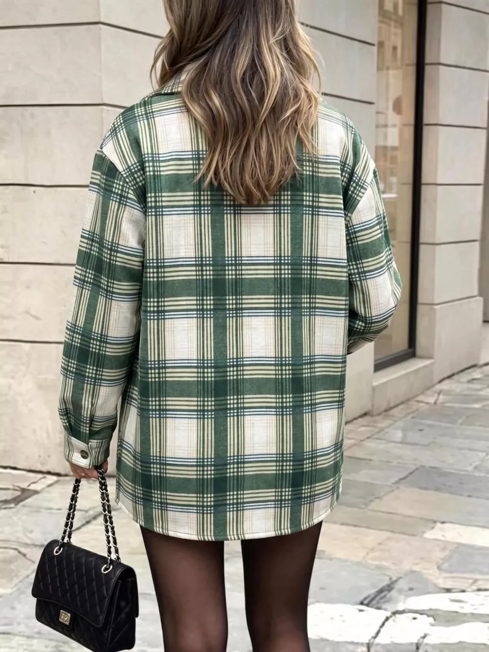 Plaid Snap Down Shacket, image 3