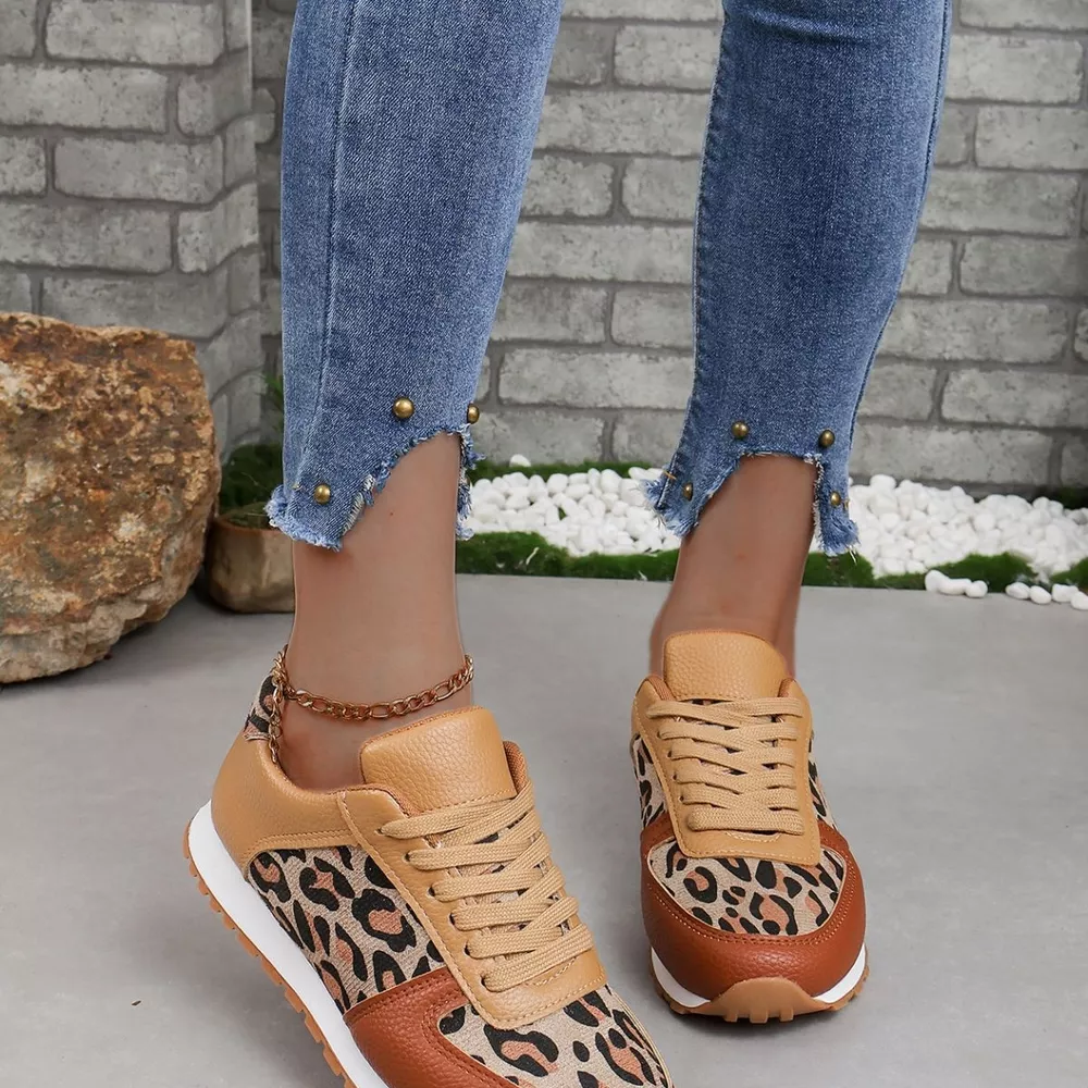 Leopard Print Casual Sneakers, image 4