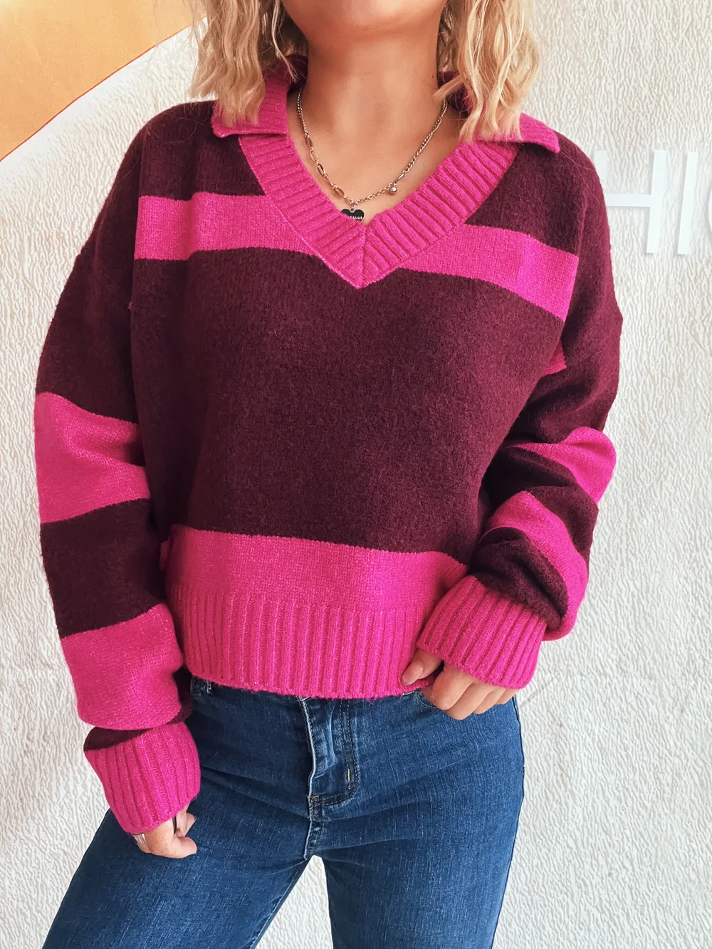 Color Block Long Sleeve Sweater, image 11