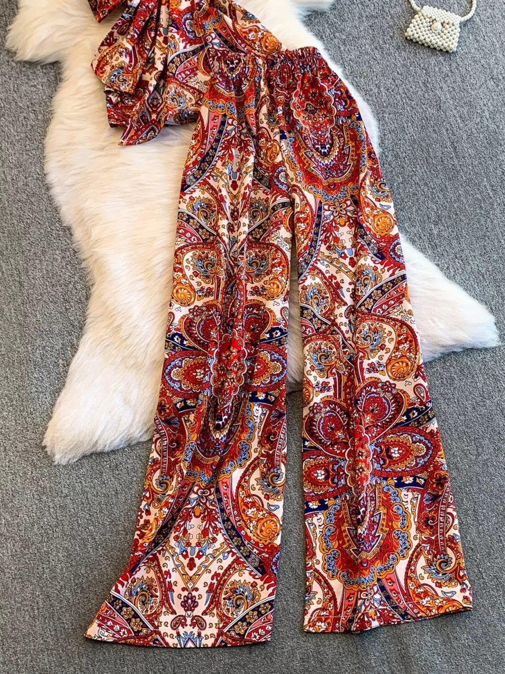 Printed Cami and Wide Leg Pants Set, image 7
