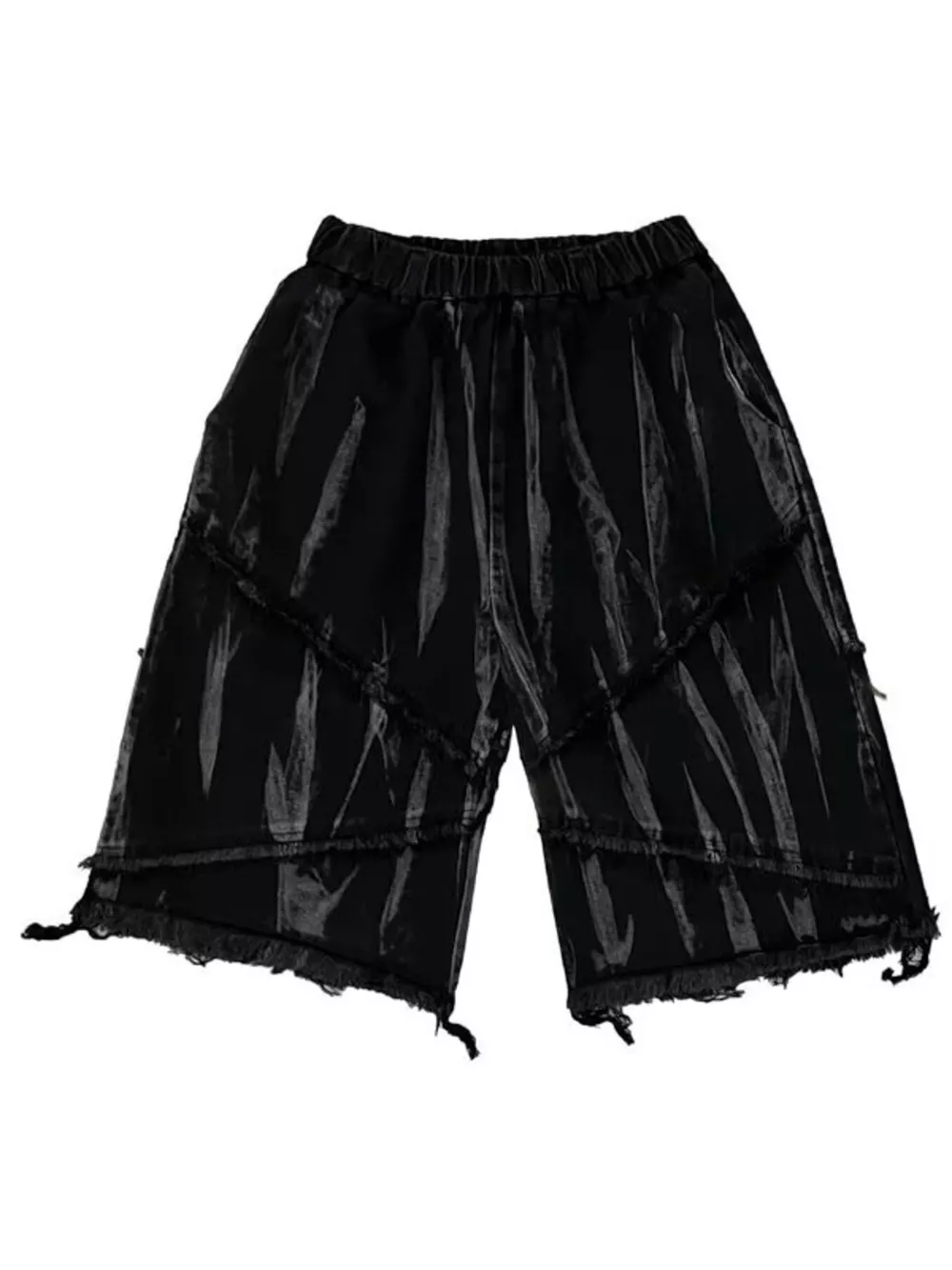 Men's Full Size Distressed Hem Denim Shorts Plus Size, image 4