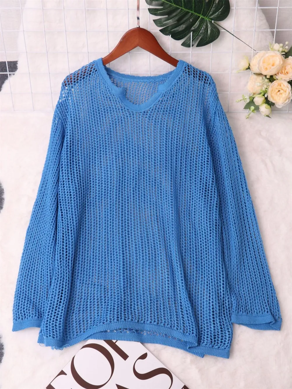 Openwork Relaxed Fit Knit Cover Up