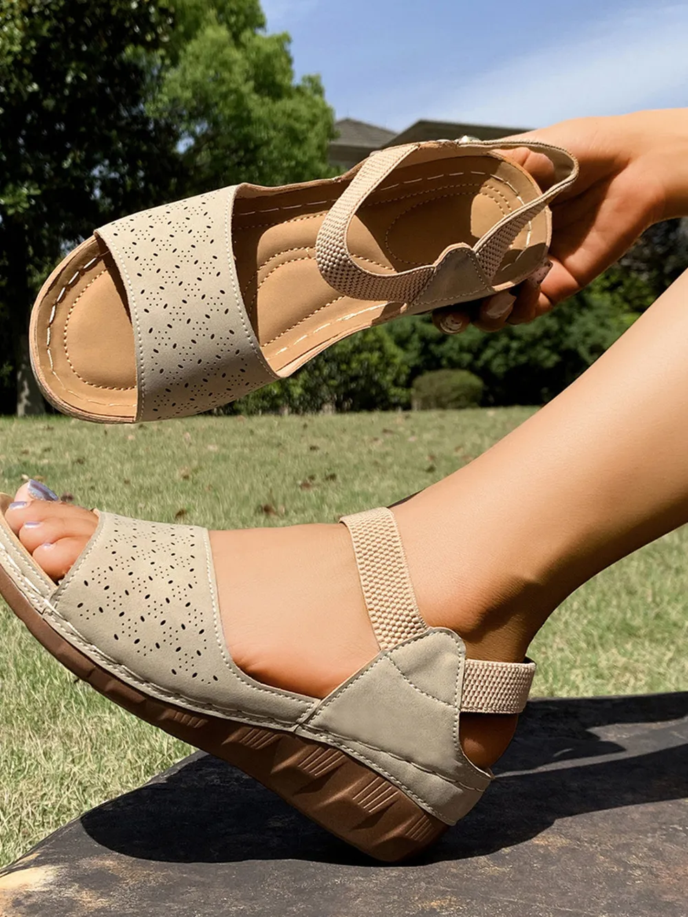 Open Toe Wedge Sandals, image 7