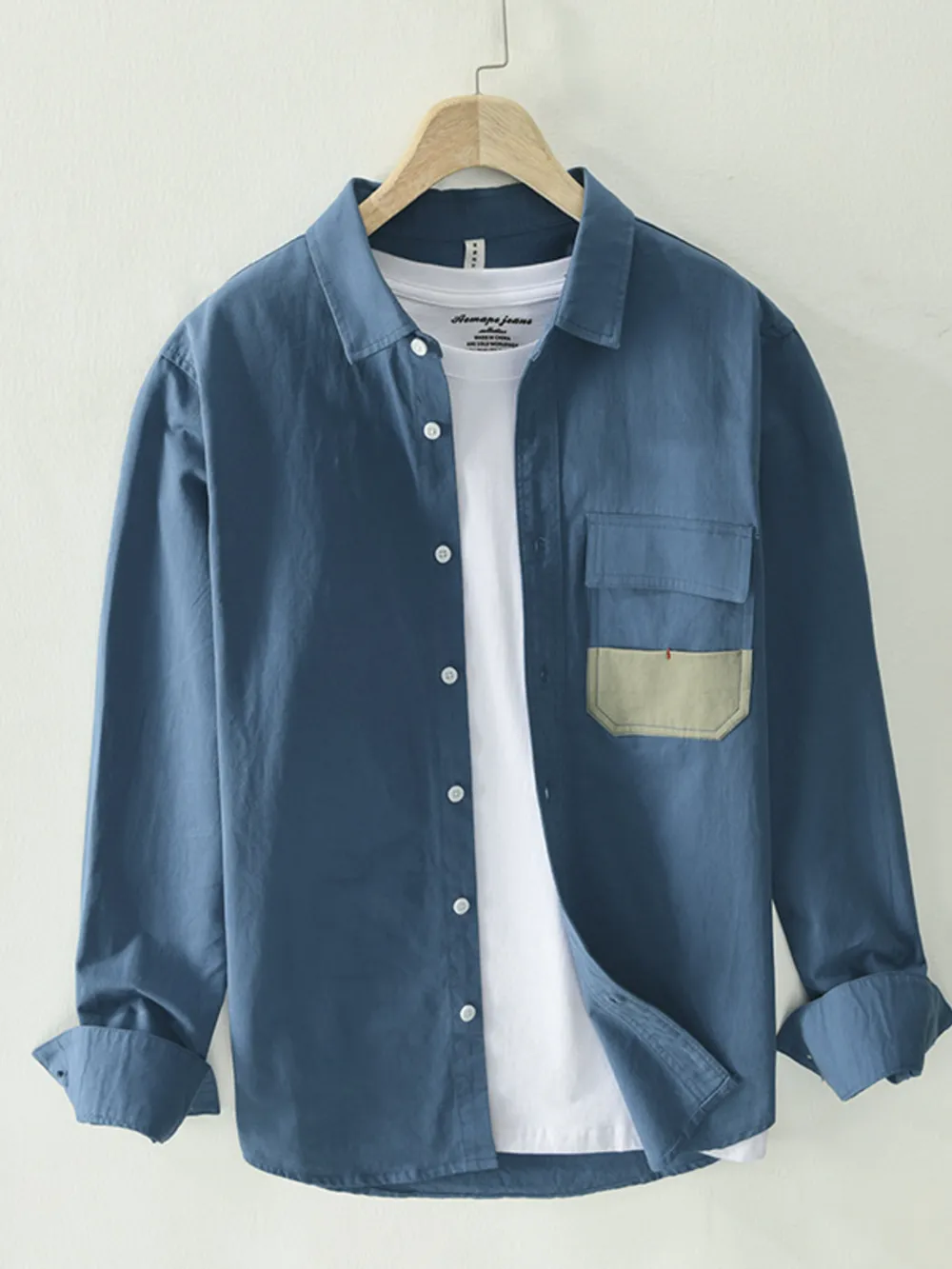Men's Plus Size Button Up Long Sleeve Shirt, image 2