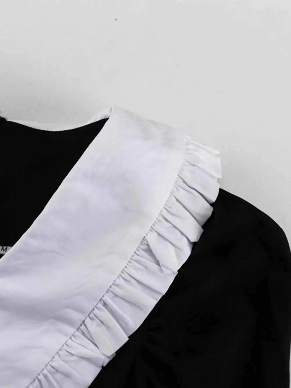 Puff Sleeve Contrast Collar Dress, image 5