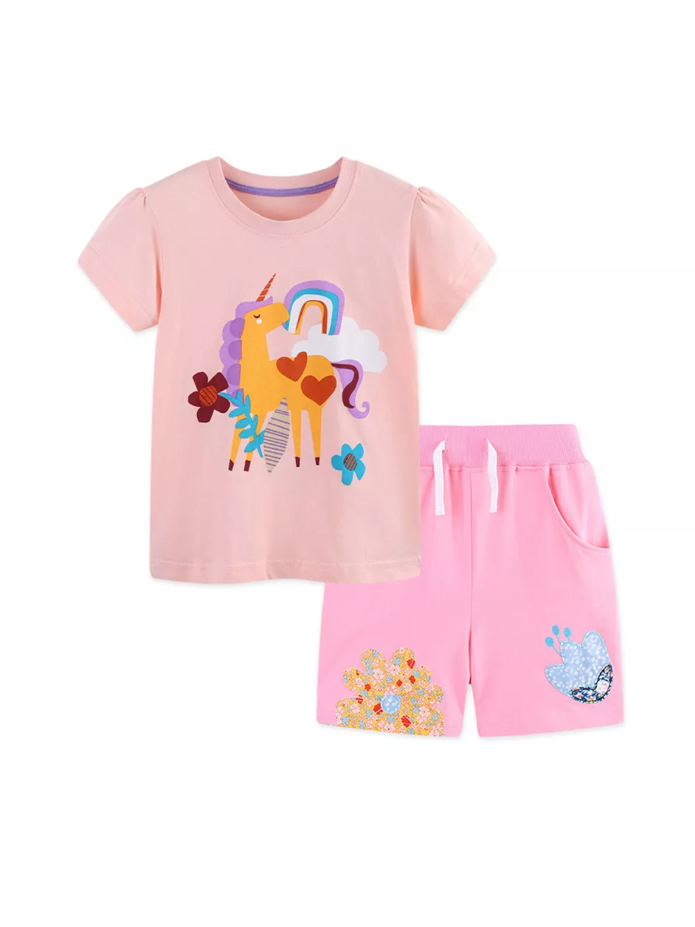 Children's Unicorn Graphic Tee and Shorts Set, image 2