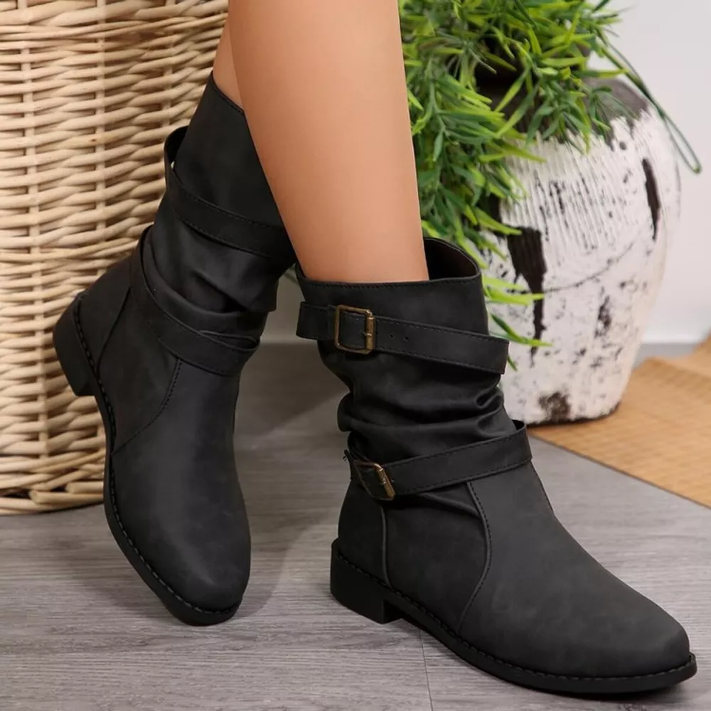 Buckled Low Heel Boots, image 7