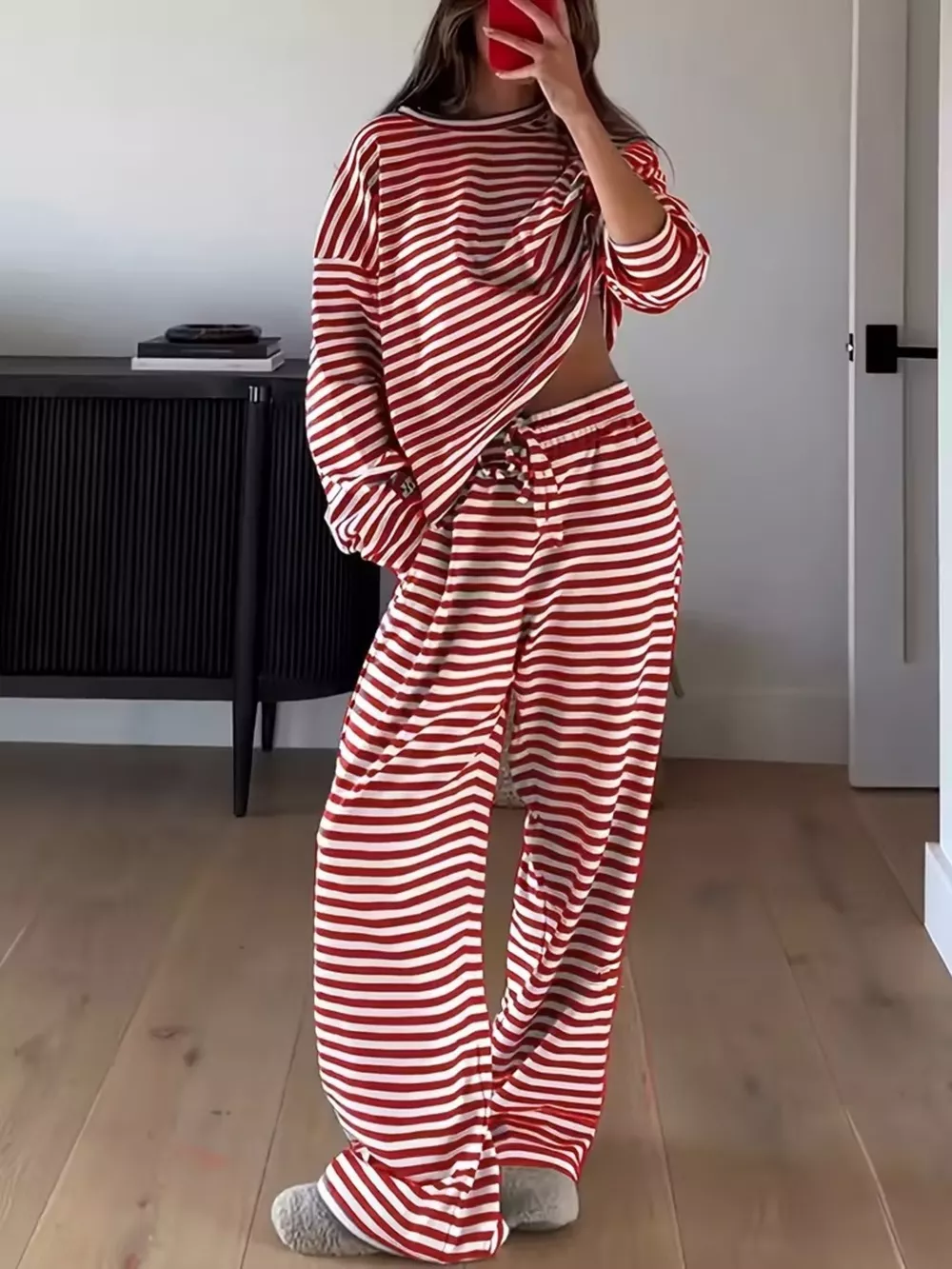 Striped Long Sleeve Top and Pants Set, image 11
