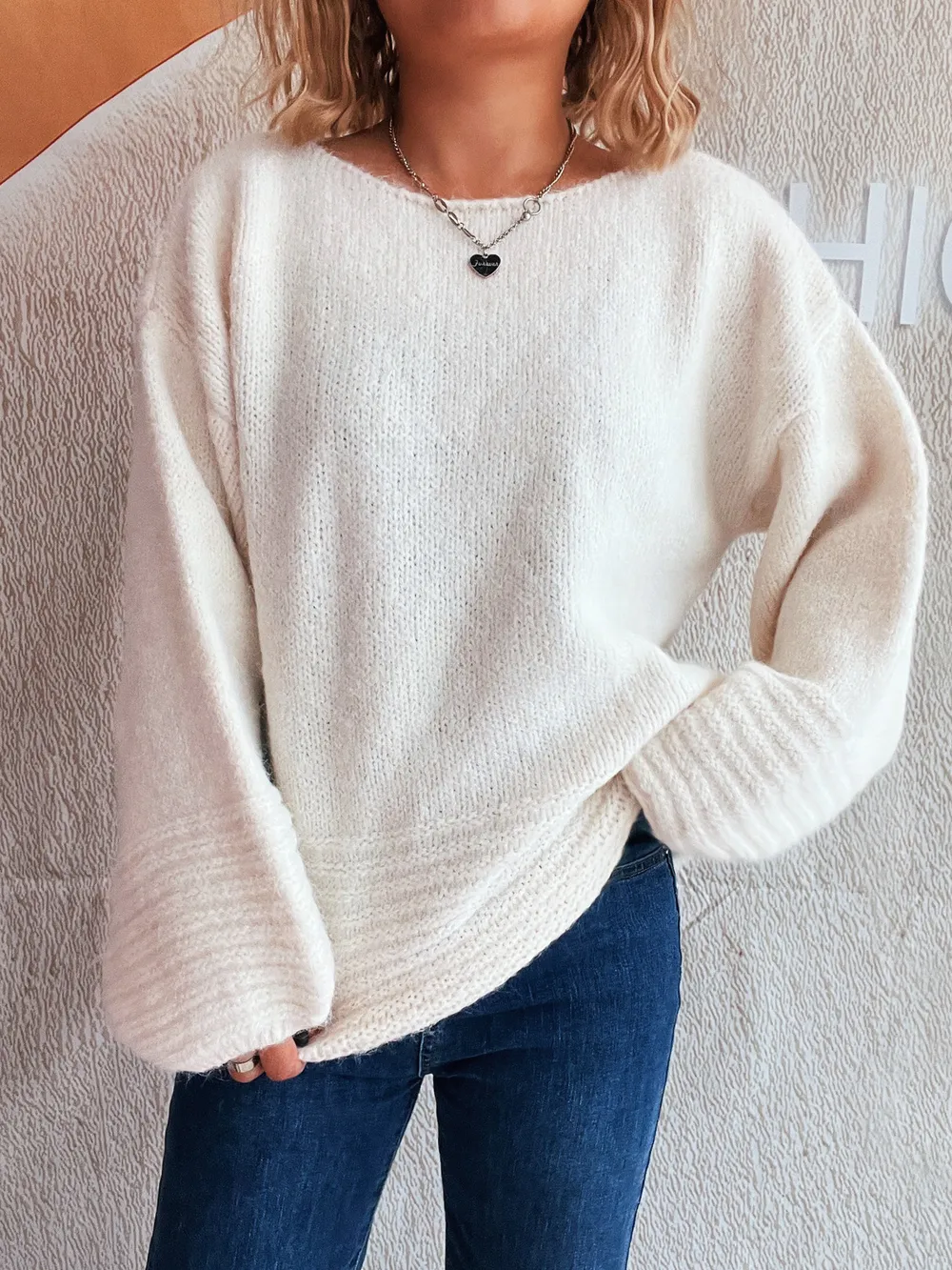 Relaxed Fit Round Neck Sweater, image 2