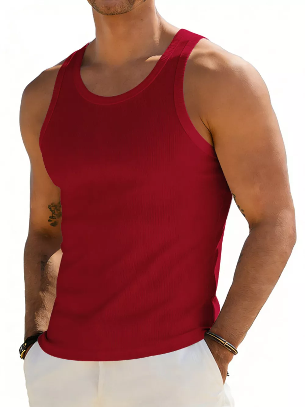 Men's Full Size Round Neck Tank Plus Size, image 12