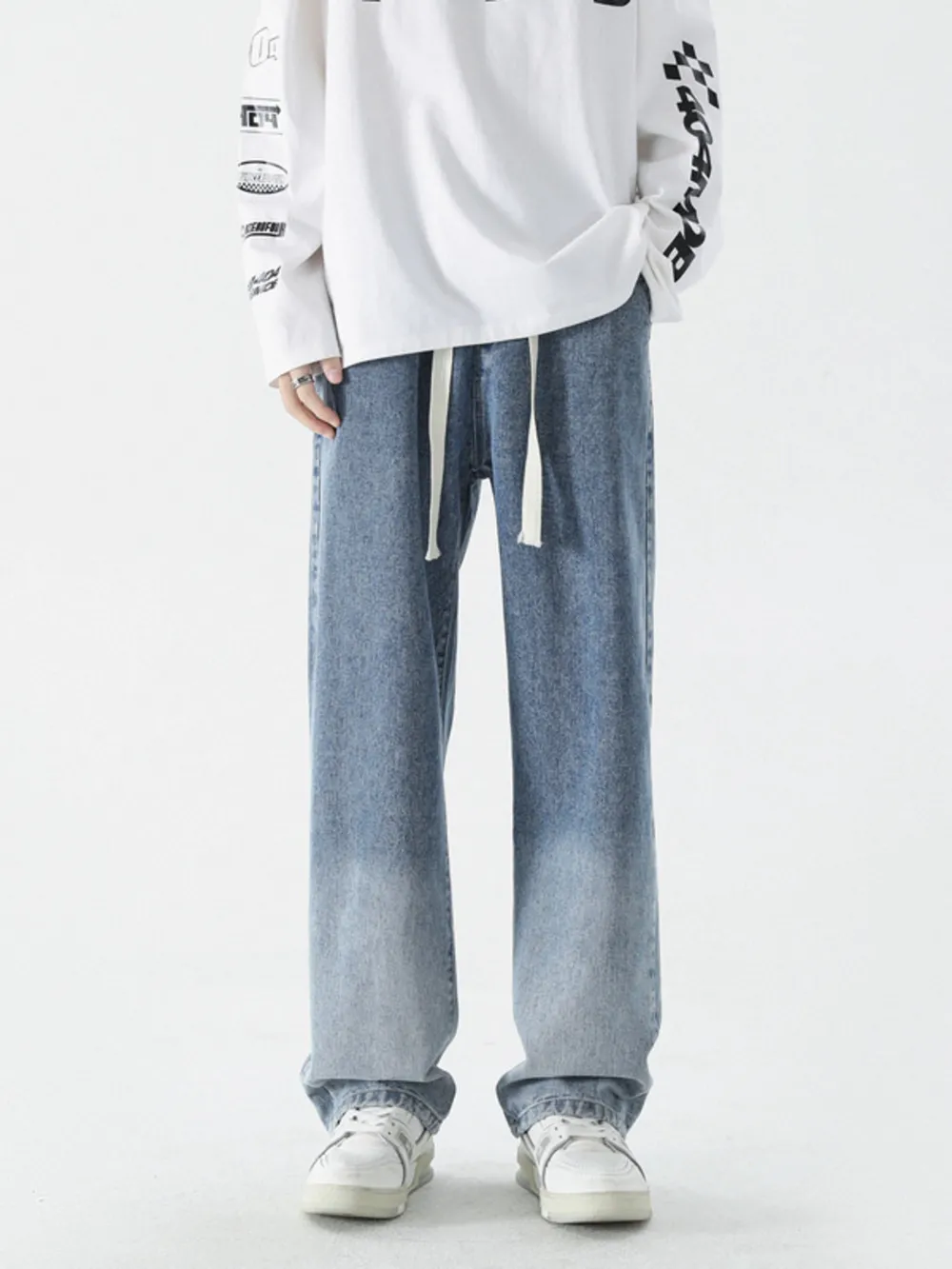 Men's Full Size Wide Leg Washed Jeans Plus Size, image 4