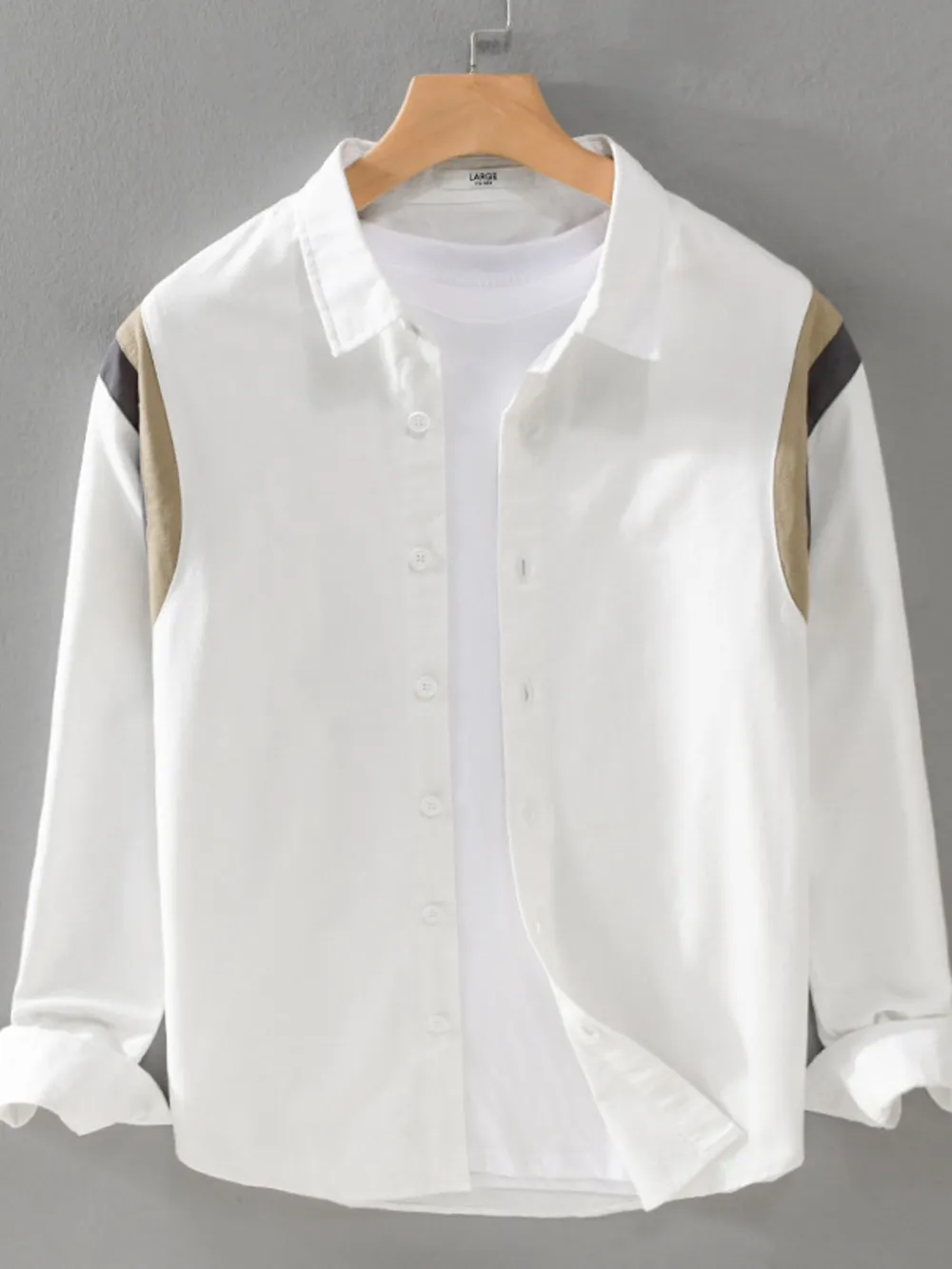 Men's Plus Size Button-Up Long Sleeve Shirt, image 3