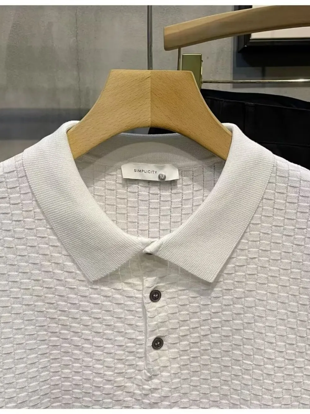 Men's Full Size Classic Textured Knit Polo Shirt Plus Size, image 10