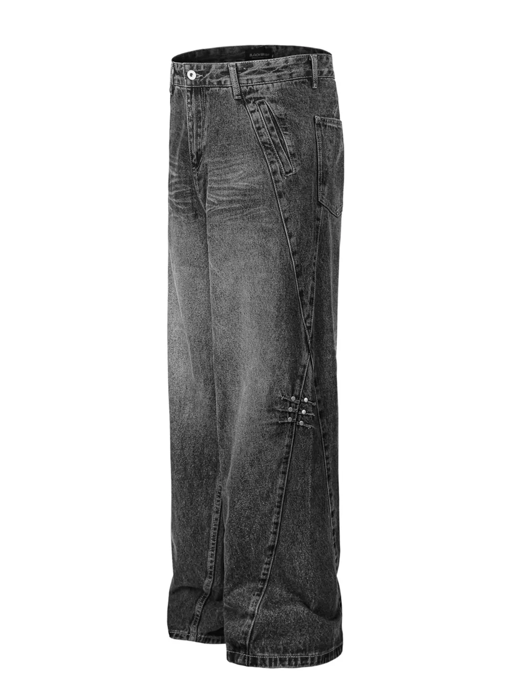 Men's High Waist Washed Straight Jeans, image 5