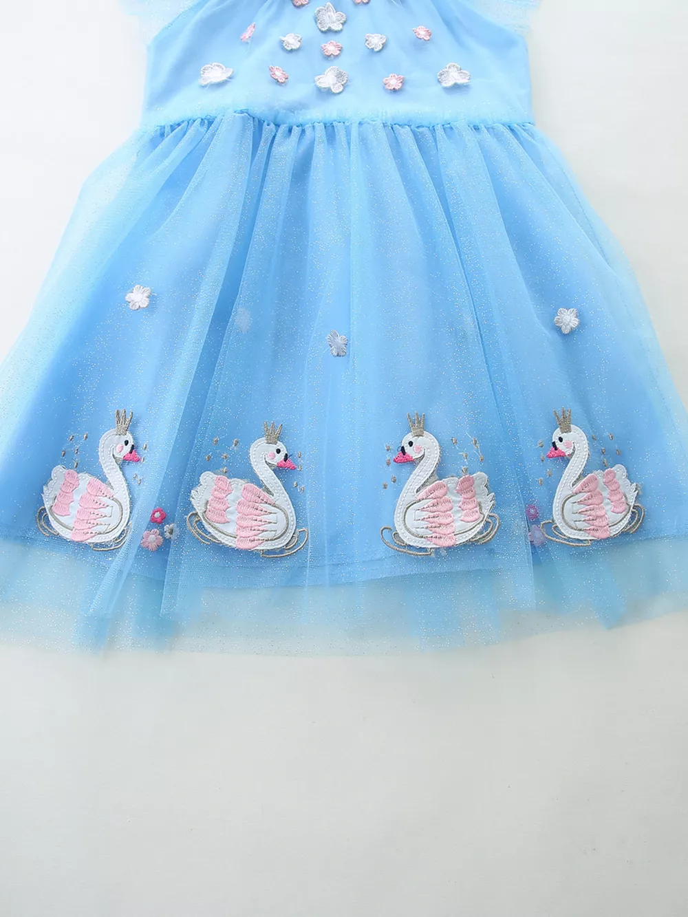Children's Swan Embroidered Tulle Dress, image 4