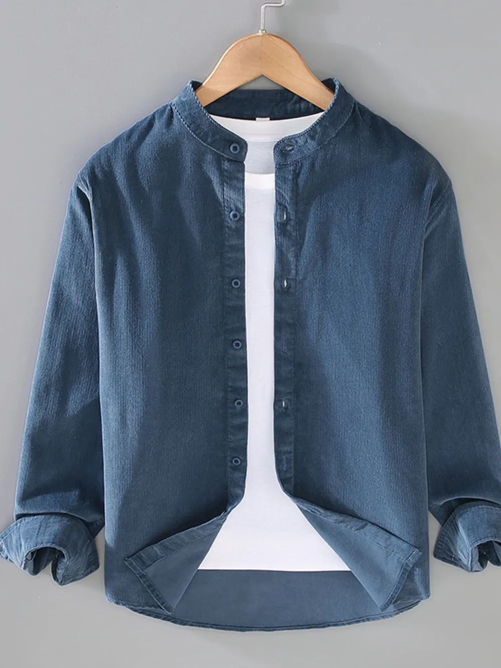 Men's Plus Size Button Up Long Sleeve Shirt, image 5