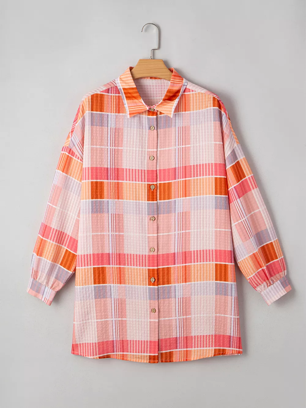 Oversized Check Tunic Shirt, image 2