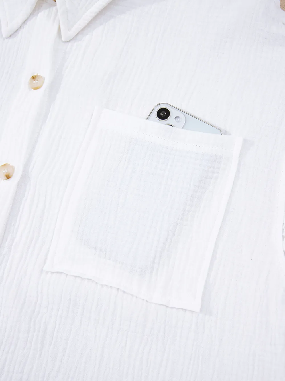 Lace Sleeve Button Down Shirt, image 11