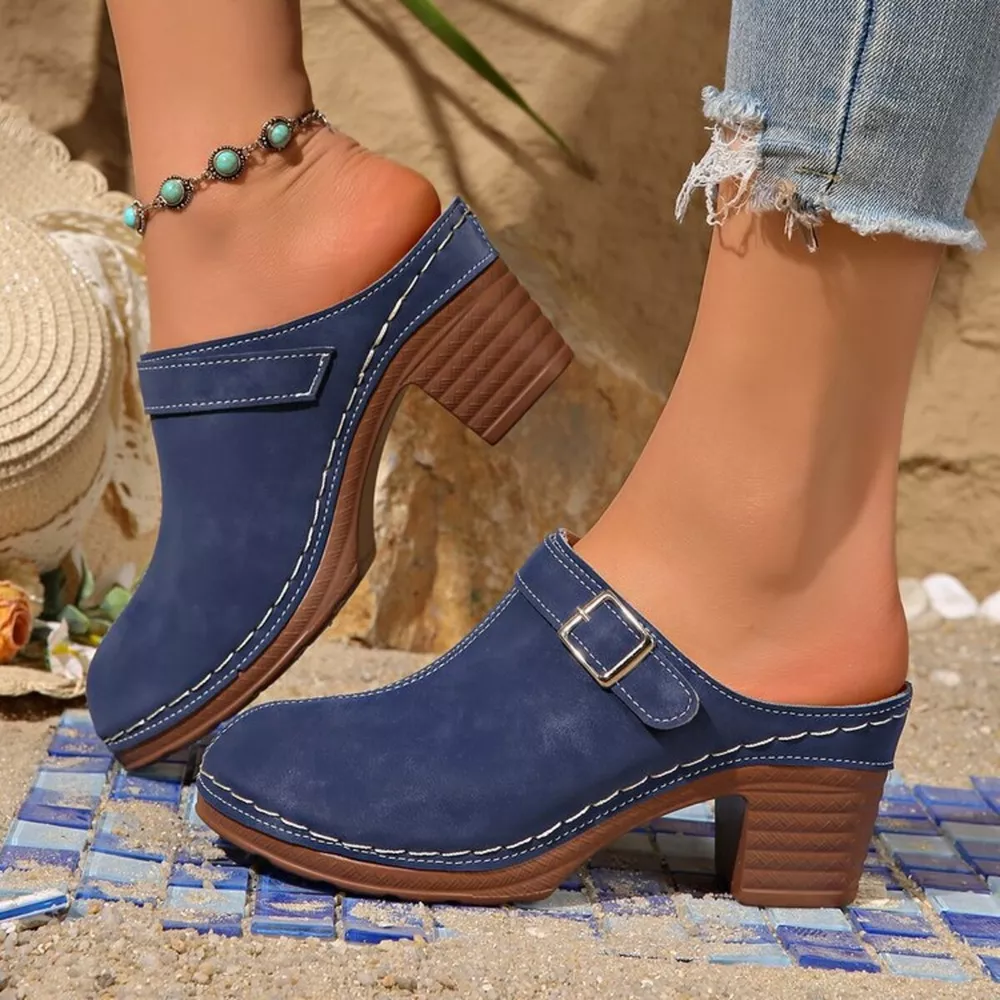 Round Toe Block Heel Sandals, image 3