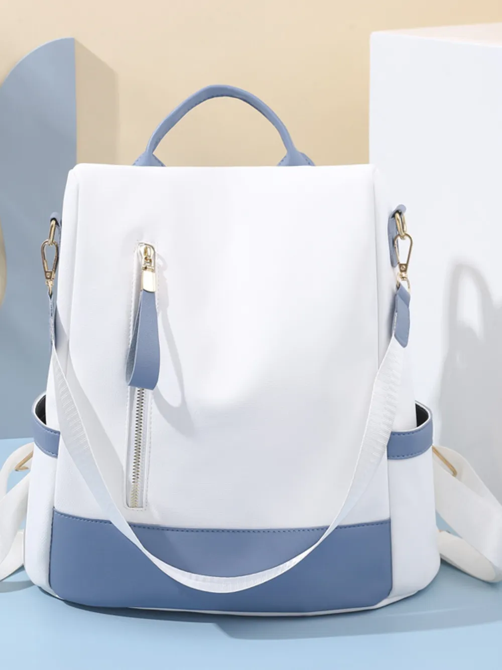Color Block Convertible Backpack Bag, image 4