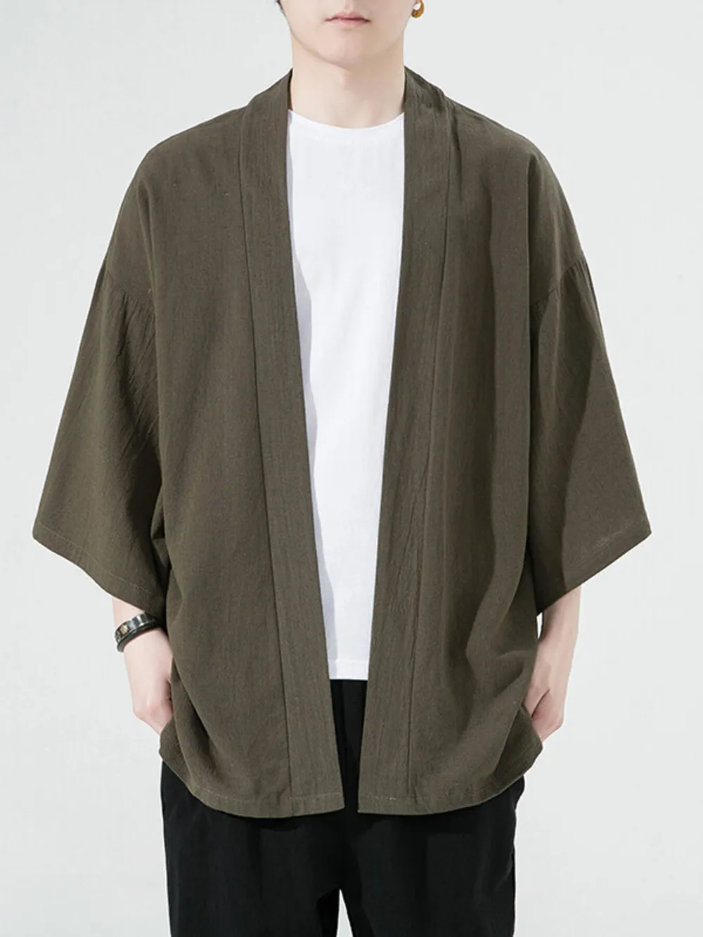 Men's Plus Size Casual Open Front Cover Up
