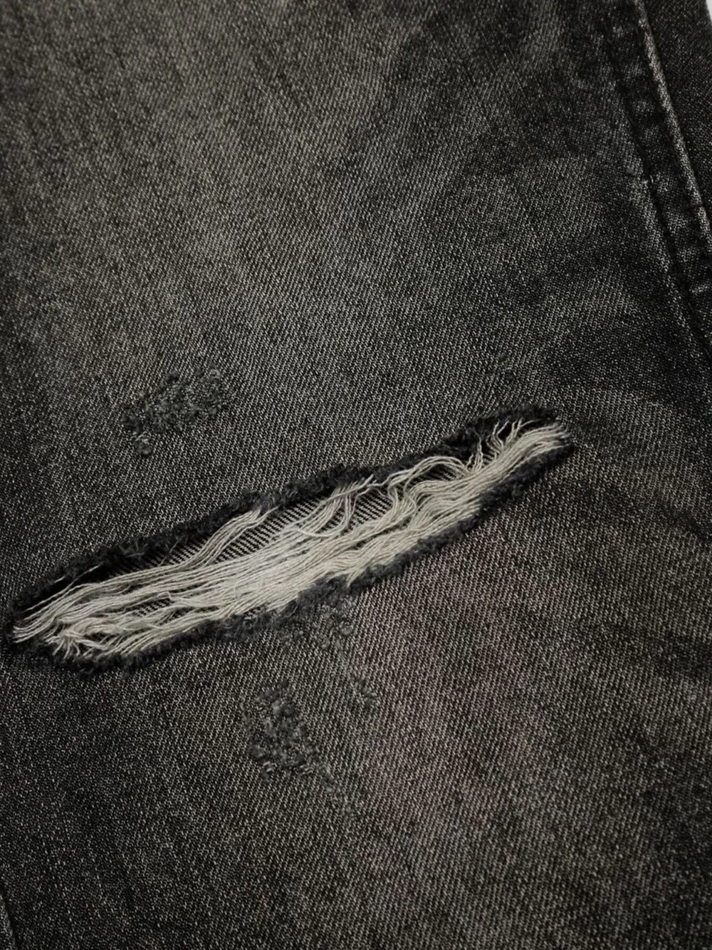 Men's Distressed Washed Straight Jeans, image 10