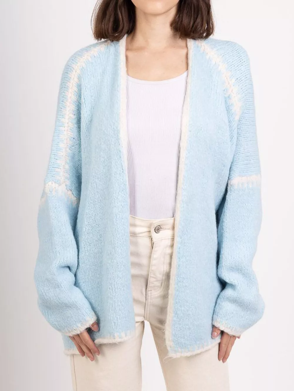 Contrast Trim Open Front Cardigan, image 21