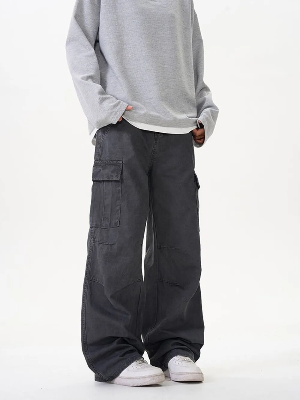 Men's Wide Leg Cargo Pants, image 7