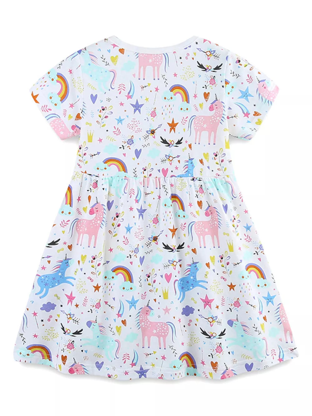 Children's Unicorn Print Short Sleeve Dress, image 4
